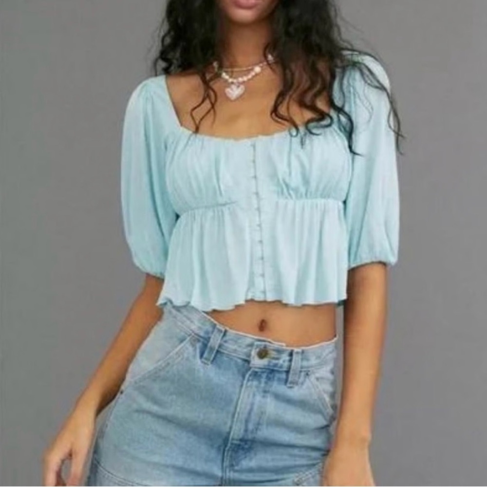 Urban Outfitters Light Blue Buttoned Blouse